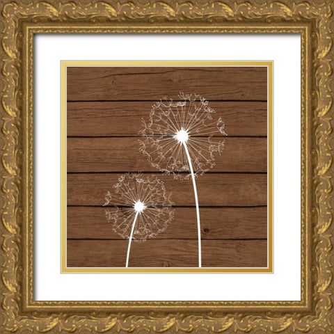 Brown Dandelion III Gold Ornate Wood Framed Art Print with Double Matting by Robinson, Tamara