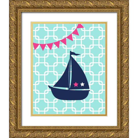 Sailboat Chain II Gold Ornate Wood Framed Art Print with Double Matting by Robinson, Tamara