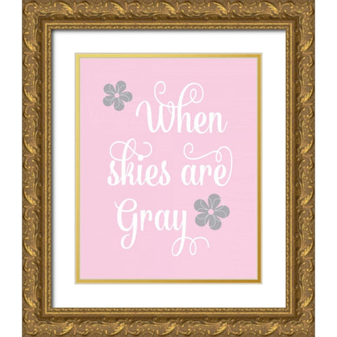 When Skies are Gray Gold Ornate Wood Framed Art Print with Double Matting by Robinson, Tamara