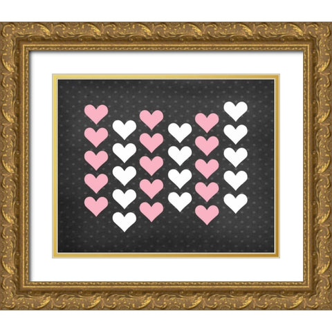 Heart II Gold Ornate Wood Framed Art Print with Double Matting by Robinson, Tamara