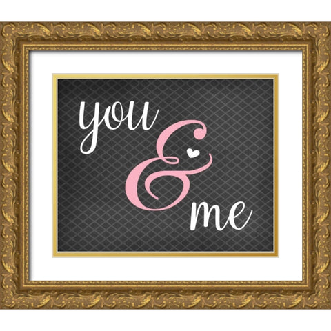 You and Me Gold Ornate Wood Framed Art Print with Double Matting by Robinson, Tamara