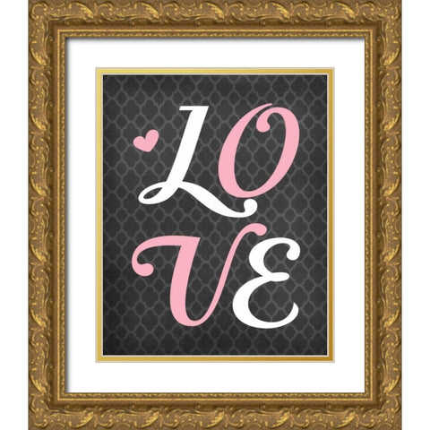 Love Gold Ornate Wood Framed Art Print with Double Matting by Robinson, Tamara