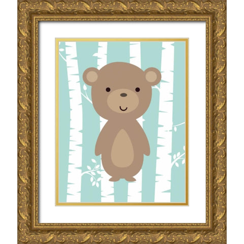 Woodland Birch II Gold Ornate Wood Framed Art Print with Double Matting by Robinson, Tamara