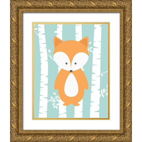 Woodland Birch III Gold Ornate Wood Framed Art Print with Double Matting by Robinson, Tamara