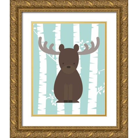 Woodland Birch IV Gold Ornate Wood Framed Art Print with Double Matting by Robinson, Tamara