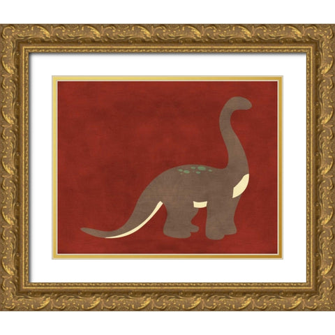 Dino III Gold Ornate Wood Framed Art Print with Double Matting by Robinson, Tamara