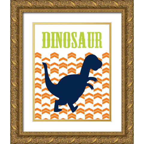 Dino III Gold Ornate Wood Framed Art Print with Double Matting by Robinson, Tamara