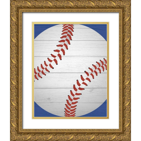 Baseball II Gold Ornate Wood Framed Art Print with Double Matting by Robinson, Tamara