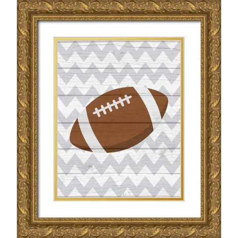Football Gold Ornate Wood Framed Art Print with Double Matting by Robinson, Tamara