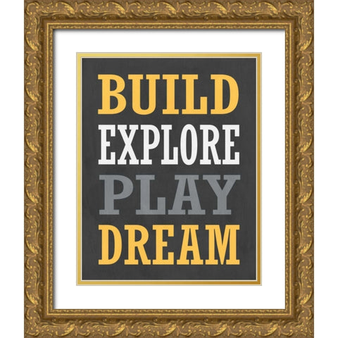 Construction V Gold Ornate Wood Framed Art Print with Double Matting by Robinson, Tamara