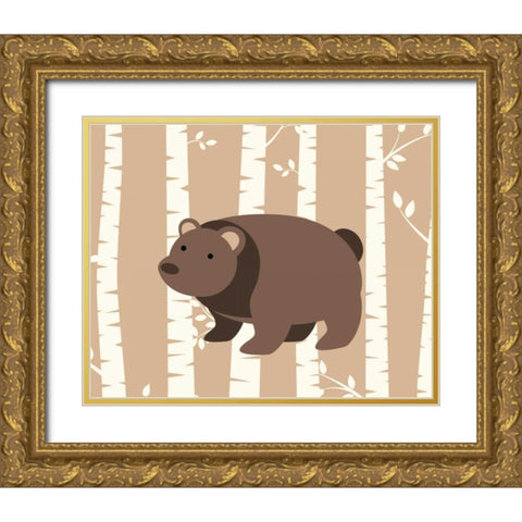 Bear Birch I Gold Ornate Wood Framed Art Print with Double Matting by Robinson, Tamara