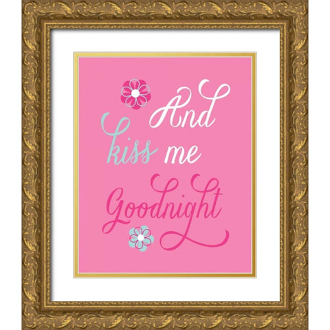 And Kiss Me Goodnight Gold Ornate Wood Framed Art Print with Double Matting by Robinson, Tamara