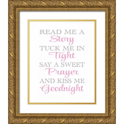 Read Me a Story Gold Ornate Wood Framed Art Print with Double Matting by Robinson, Tamara