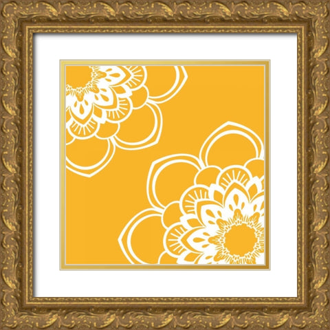 Mandala III Gold Ornate Wood Framed Art Print with Double Matting by Robinson, Tamara