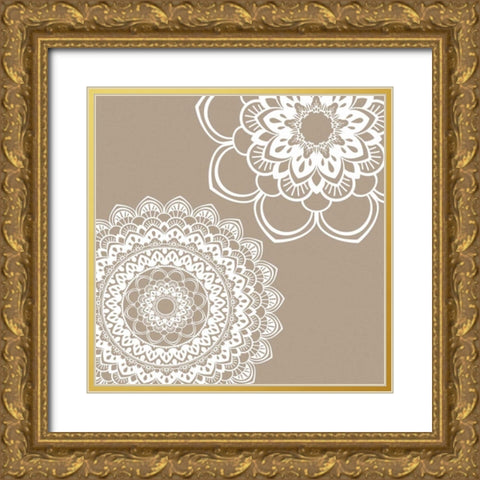 Mandala V Gold Ornate Wood Framed Art Print with Double Matting by Robinson, Tamara
