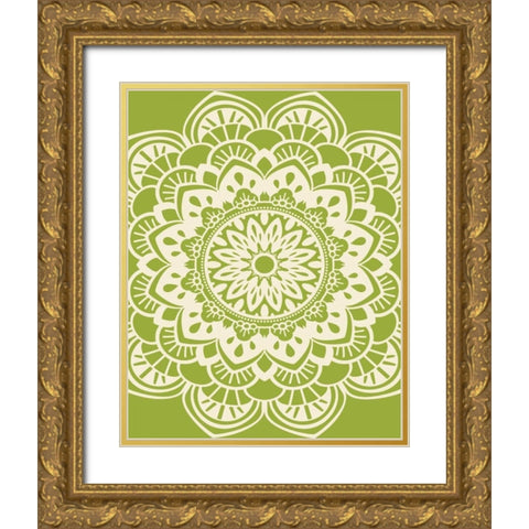Mandala VIII Gold Ornate Wood Framed Art Print with Double Matting by Robinson, Tamara