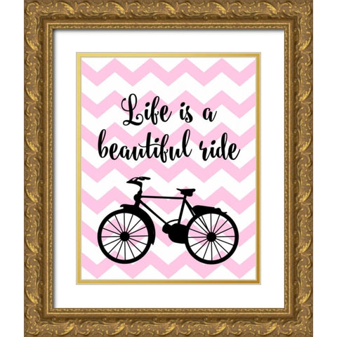 Bicycle Quote Gold Ornate Wood Framed Art Print with Double Matting by Robinson, Tamara