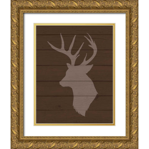 Deer II Gold Ornate Wood Framed Art Print with Double Matting by Robinson, Tamara