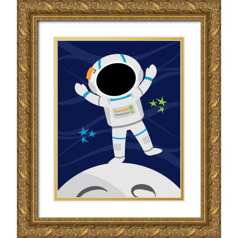 Space Man Gold Ornate Wood Framed Art Print with Double Matting by Robinson, Tamara
