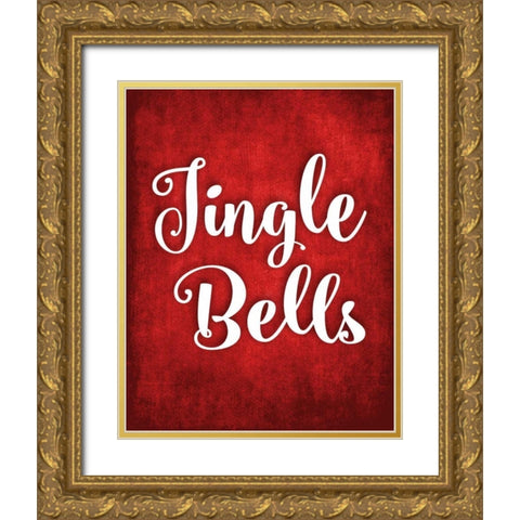 Jingle Bells Gold Ornate Wood Framed Art Print with Double Matting by Robinson, Tamara