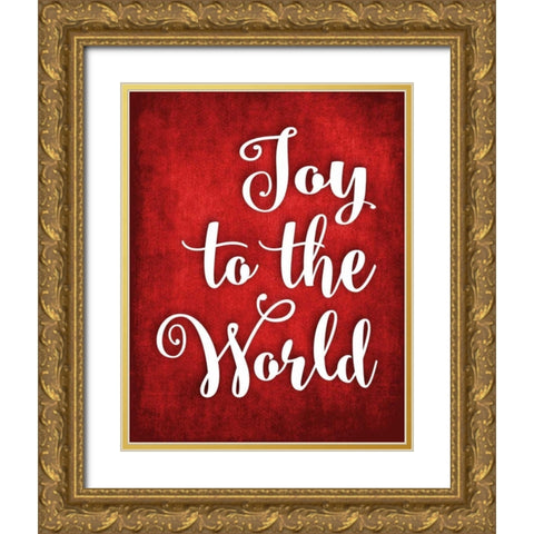 Joy to the World Gold Ornate Wood Framed Art Print with Double Matting by Robinson, Tamara