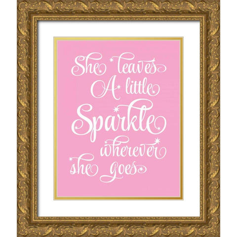 Sparkle Gold Ornate Wood Framed Art Print with Double Matting by Robinson, Tamara