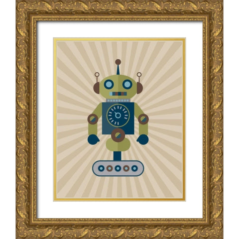 Robot I Gold Ornate Wood Framed Art Print with Double Matting by Robinson, Tamara