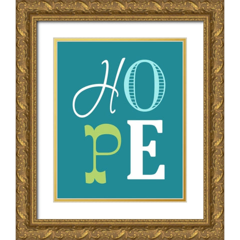 Hope Gold Ornate Wood Framed Art Print with Double Matting by Robinson, Tamara