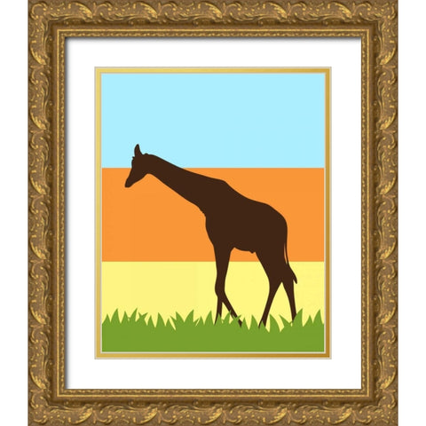 Safari II Gold Ornate Wood Framed Art Print with Double Matting by Robinson, Tamara