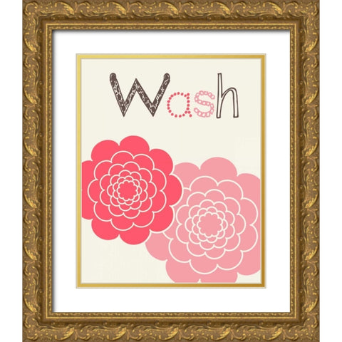 Flower Wash Gold Ornate Wood Framed Art Print with Double Matting by Robinson, Tamara
