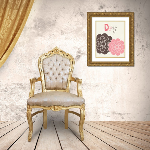 Flower Dry Gold Ornate Wood Framed Art Print with Double Matting by Robinson, Tamara