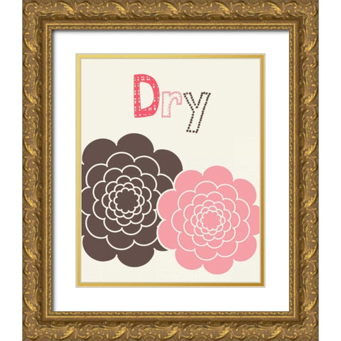 Flower Dry Gold Ornate Wood Framed Art Print with Double Matting by Robinson, Tamara
