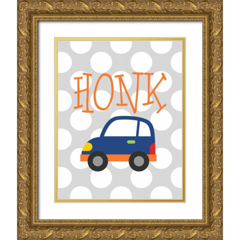 Car Honk Gold Ornate Wood Framed Art Print with Double Matting by Robinson, Tamara