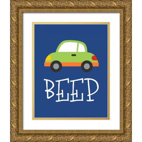 Car Beep Gold Ornate Wood Framed Art Print with Double Matting by Robinson, Tamara