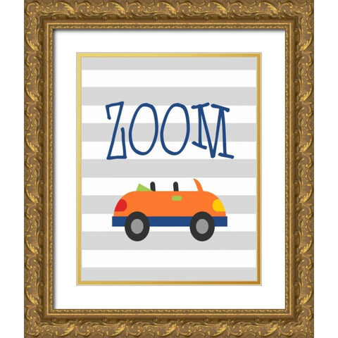 Car Zoom Gold Ornate Wood Framed Art Print with Double Matting by Robinson, Tamara