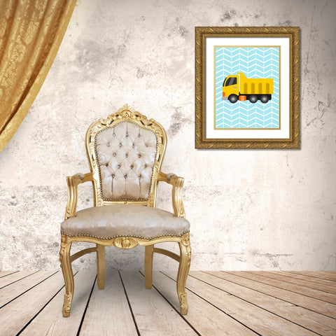 Construction Truck II Gold Ornate Wood Framed Art Print with Double Matting by Robinson, Tamara