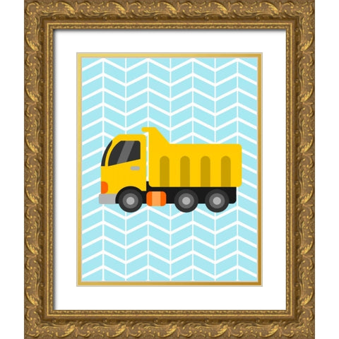 Construction Truck II Gold Ornate Wood Framed Art Print with Double Matting by Robinson, Tamara