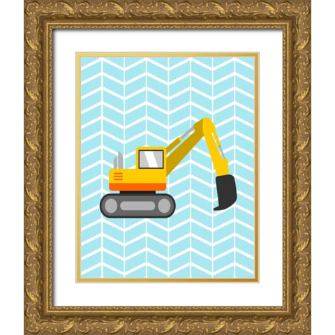 Construction IV Gold Ornate Wood Framed Art Print with Double Matting by Robinson, Tamara