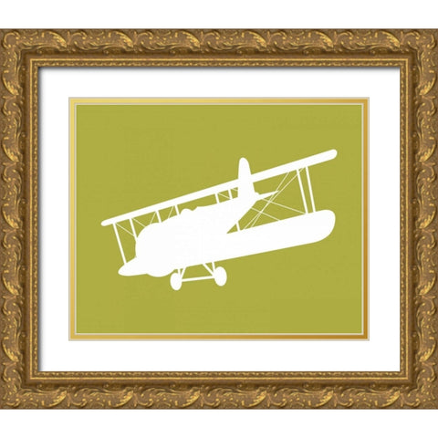 Airplane II Gold Ornate Wood Framed Art Print with Double Matting by Robinson, Tamara