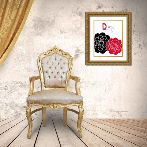 Flower Dry Rose Gold Ornate Wood Framed Art Print with Double Matting by Robinson, Tamara