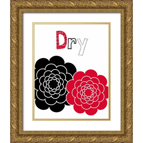 Flower Dry Rose Gold Ornate Wood Framed Art Print with Double Matting by Robinson, Tamara