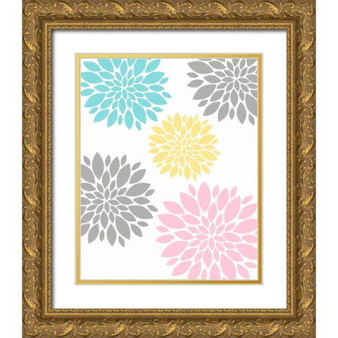 Flowers Gold Ornate Wood Framed Art Print with Double Matting by Robinson, Tamara