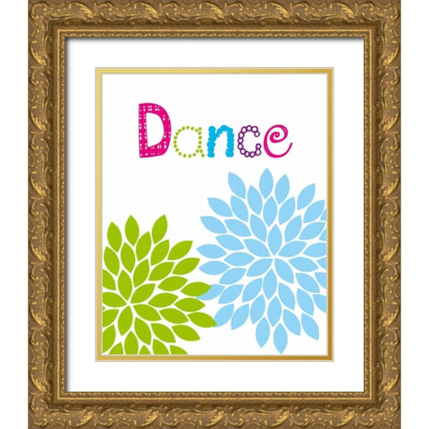 Dance Flower Gold Ornate Wood Framed Art Print with Double Matting by Robinson, Tamara