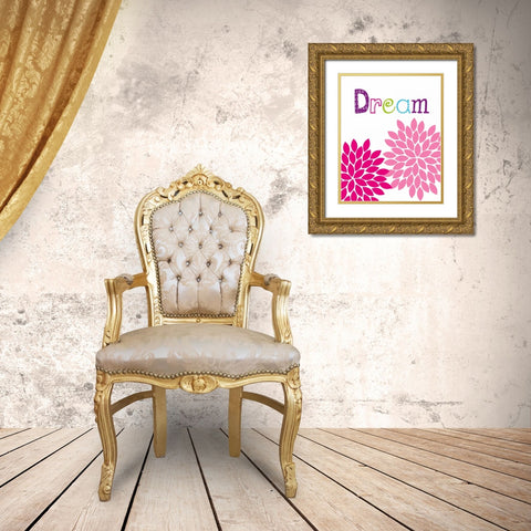 Dream Flower Gold Ornate Wood Framed Art Print with Double Matting by Robinson, Tamara