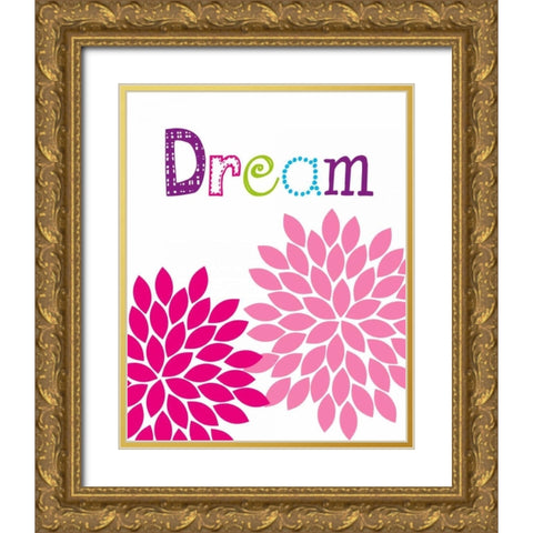 Dream Flower Gold Ornate Wood Framed Art Print with Double Matting by Robinson, Tamara