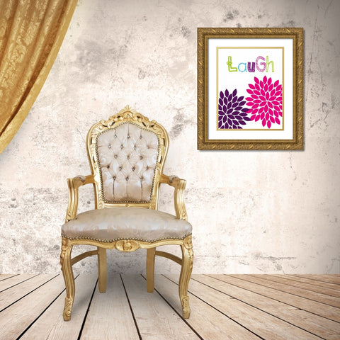 Laugh Flower Gold Ornate Wood Framed Art Print with Double Matting by Robinson, Tamara