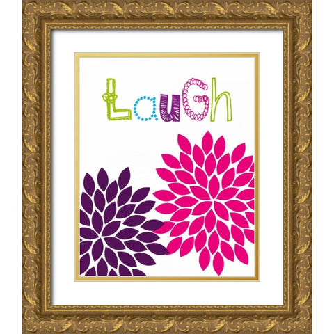 Laugh Flower Gold Ornate Wood Framed Art Print with Double Matting by Robinson, Tamara
