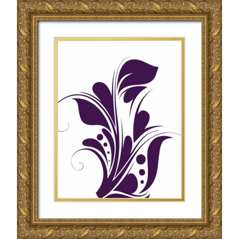 Swirl II Gold Ornate Wood Framed Art Print with Double Matting by Robinson, Tamara