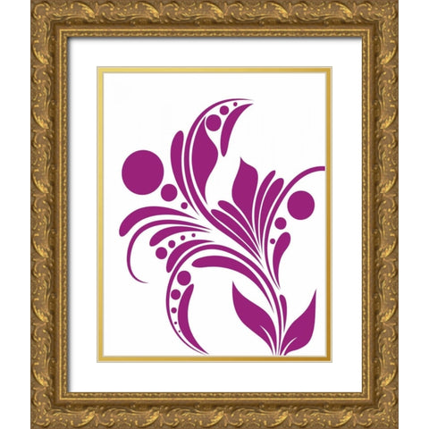 Swirl III Gold Ornate Wood Framed Art Print with Double Matting by Robinson, Tamara