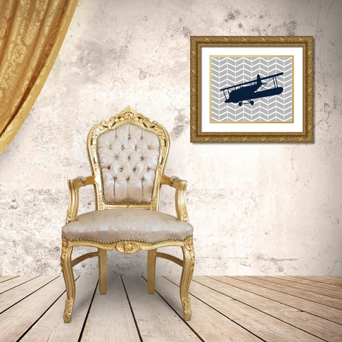 Plane I Gold Ornate Wood Framed Art Print with Double Matting by Robinson, Tamara